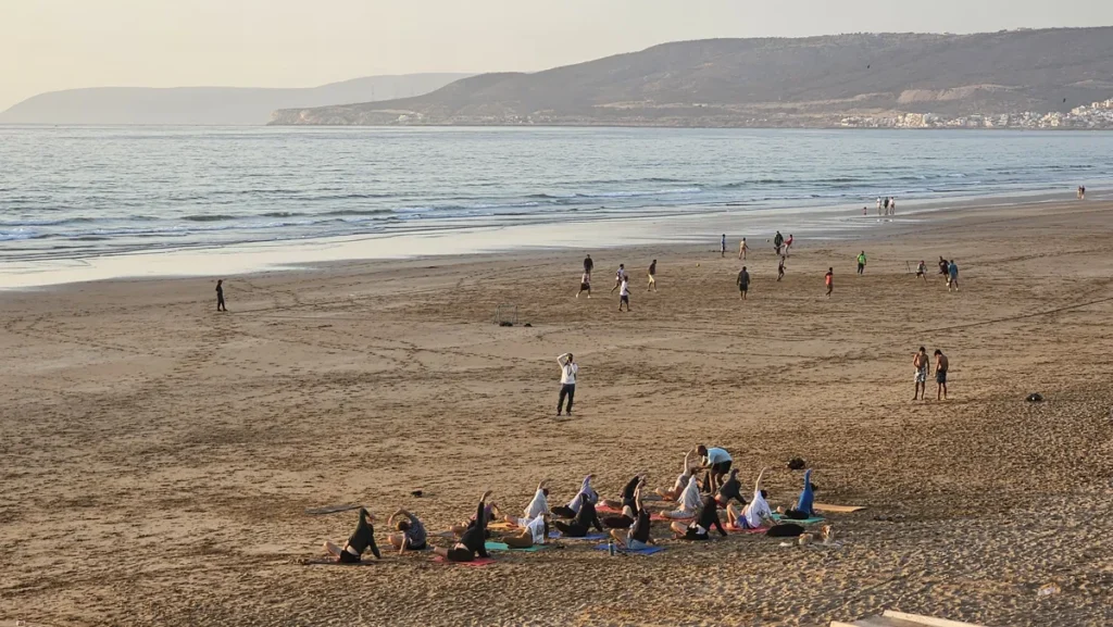 Surfkurs-Gruppe in unserem Surfcamp in der Taghazout Bay